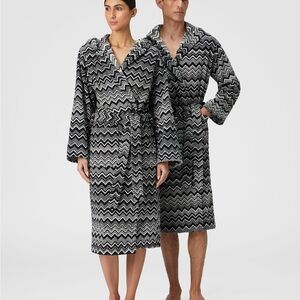 NWT Missoni Keith Chevron Black and White Zigzag Patterned Robe $470